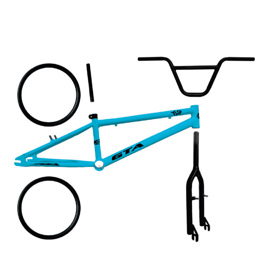 Quadro 20 bmx gta flip azul e preto com kit (par de aro, guidao, garfo e canote)