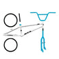 Quadro 20 bmx gta flip branco e azul com kit (par de aro, guidao, garfo e canote)