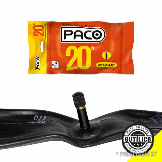 CÂMARA 20 PACO - 20X1.95 A 20X2.125 VÁLVULA GROSSA 35MM
